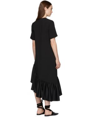 photo Black Asymmetric Oversized Peplum Dress by Edit - Image 3