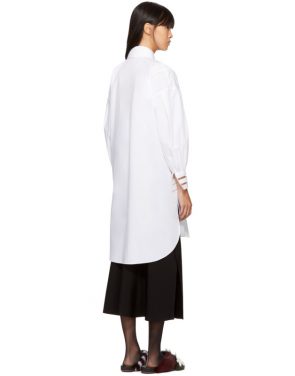 photo White Cotton Taffeta Shirt Dress by Fendi - Image 3