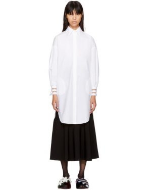 photo White Cotton Taffeta Shirt Dress by Fendi - Image 1