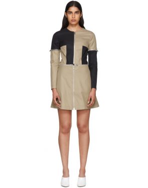 photo Beige and Black Zip Dress by Courreges - Image 1