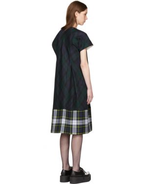 photo Green and Navy Tartan Check Dress by Tricot Comme des Garcons - Image 3
