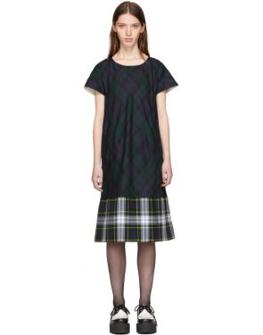 photo Green and Navy Tartan Check Dress by Tricot Comme des Garcons - Image 1
