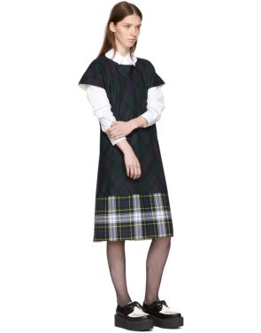 photo Green and Navy Tartan Check Dress by Tricot Comme des Garcons - Image 4