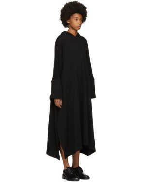 photo Black Fleece Hooded Dress by Nocturne 22 - Image 2