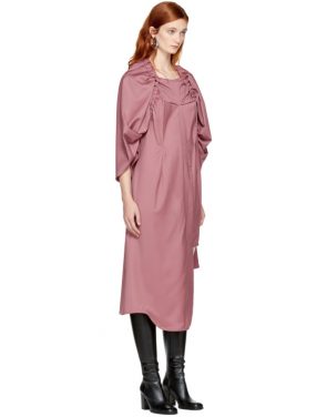 photo Pink Elasticized Yoke Dress by Vejas - Image 2