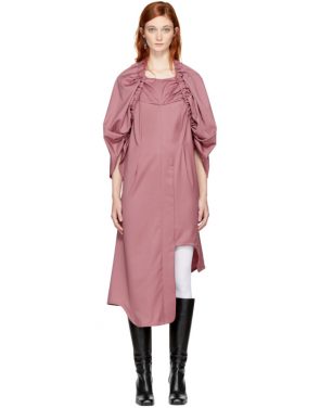 photo Pink Elasticized Yoke Dress by Vejas - Image 1
