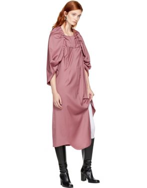 photo Pink Elasticized Yoke Dress by Vejas - Image 4