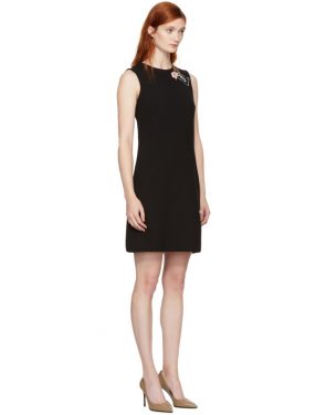 photo Black Crepe A-Line Dress by Dolce and Gabbana - Image 2