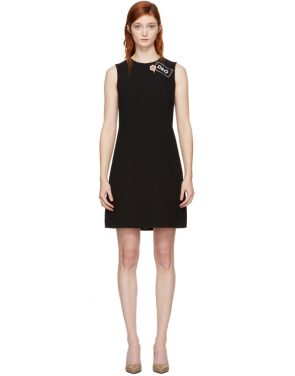 photo Black Crepe A-Line Dress by Dolce and Gabbana - Image 1