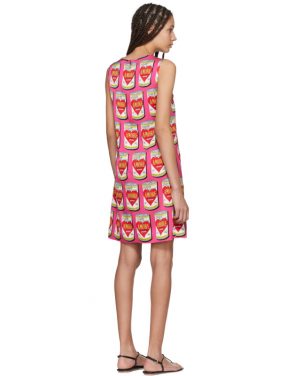 photo Pink A-Line Logo Amore Energy Dress by Dolce and Gabbana - Image 3