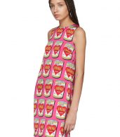 photo Pink A-Line Logo Amore Energy Dress by Dolce and Gabbana - Image 4