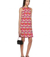 photo Pink A-Line Logo Amore Energy Dress by Dolce and Gabbana - Image 5