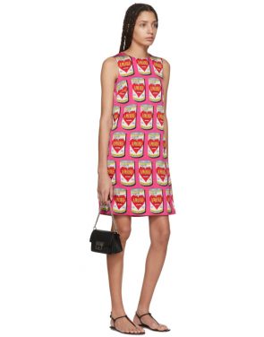 photo Pink A-Line Logo Amore Energy Dress by Dolce and Gabbana - Image 5