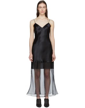 photo Black Fitted Tessil Midi Dress by Olivier Theyskens - Image 1