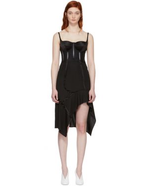 photo Black Silk Deconstructed Corset Dress by Olivier Theyskens - Image 1