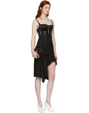photo Black Silk Deconstructed Corset Dress by Olivier Theyskens - Image 5