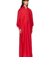 photo Red Floor-Length Shirt Dress by Kwaidan Editions - Image 2