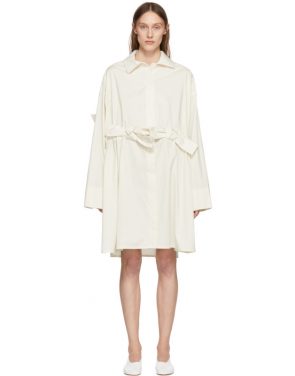 photo Off-White Bow Shirt Dress by Roberts | Wood - Image 1