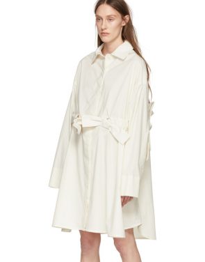 photo Off-White Bow Shirt Dress by Roberts | Wood - Image 4