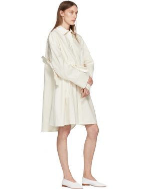photo Off-White Bow Shirt Dress by Roberts | Wood - Image 5