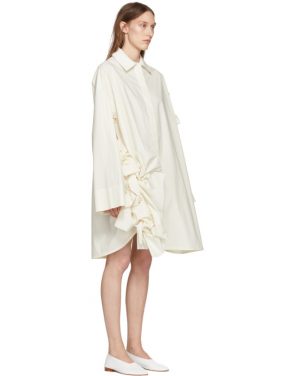 photo Off-White Gathered Ruffle Dress by Roberts | Wood - Image 2