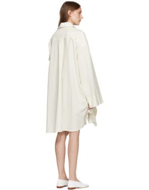 photo Off-White Gathered Ruffle Dress by Roberts | Wood - Image 3