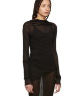 photo Black Backless T-Shirt Mini Dress by Rick Owens Lilies - Image 2