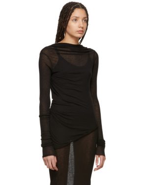 photo Black Backless T-Shirt Mini Dress by Rick Owens Lilies - Image 2