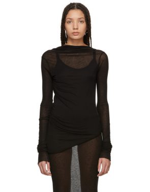 photo Black Backless T-Shirt Mini Dress by Rick Owens Lilies - Image 1