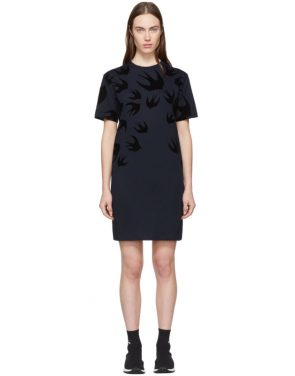 photo Navy Swallow Signature T-Shirt Dress by McQ Alexander McQueen - Image 1
