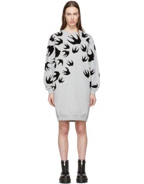 photo Grey Swallow Signature Sweatshirt Dress by McQ Alexander McQueen - Image 1