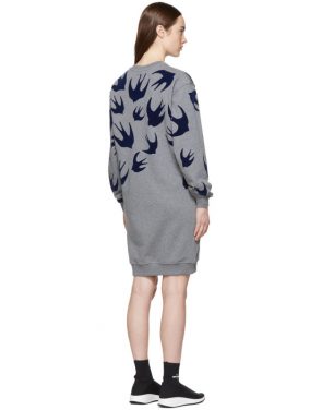 photo Grey Swallow Signature Sweatshirt Dress by McQ Alexander McQueen - Image 3