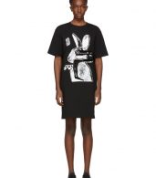 photo Black Glitch Bunny Slouch T-Shirt Dress by McQ Alexander McQueen - Image 1