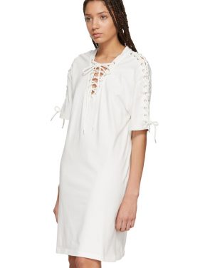 photo Ivory Laced T-Shirt Dress by McQ Alexander McQueen - Image 4