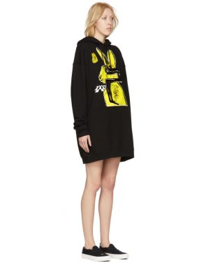 photo Black Bunny Cut Supersized Hoodie Dress by McQ Alexander McQueen - Image 2