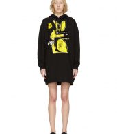 photo Black Bunny Cut Supersized Hoodie Dress by McQ Alexander McQueen - Image 1