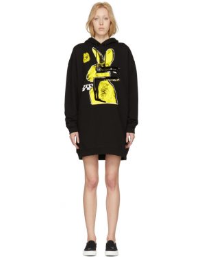 photo Black Bunny Cut Supersized Hoodie Dress by McQ Alexander McQueen - Image 1