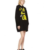 photo Black Bunny Cut Supersized Hoodie Dress by McQ Alexander McQueen - Image 5