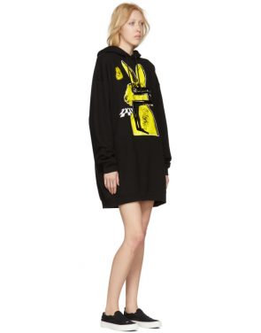 photo Black Bunny Cut Supersized Hoodie Dress by McQ Alexander McQueen - Image 5