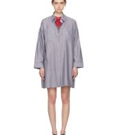 photo White and Navy Striped Jacui Shirt Dress by Acne Studios - Image 1
