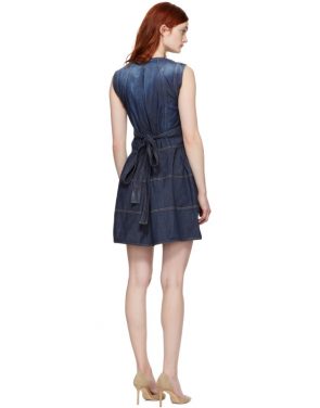 photo Blue Panelled Strap Dress by Dsquared2 - Image 3