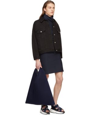 photo Navy Asymmetric Sweatshirt Dress by Maison Margiela - Image 4