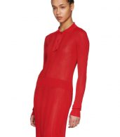photo Red Irregular Rib Knit Dress by Maison Margiela - Image 4