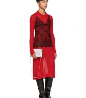 photo Red Irregular Rib Knit Dress by Maison Margiela - Image 5