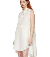 photo White Structured Canvas Shirt Dress by MM6 Maison Martin Margiela - Image 4