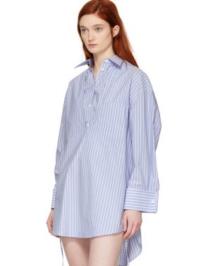 photo Blue and White Stripe Layered Shirt Dress by MM6 Maison Martin Margiela - Image 5