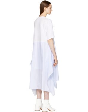 photo White Jersey Combo Dress by MM6 Maison Martin Margiela - Image 3