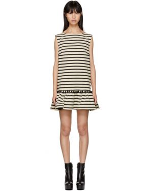 photo White and Black Striped Pom Pom Dress by Marc Jacobs - Image 1