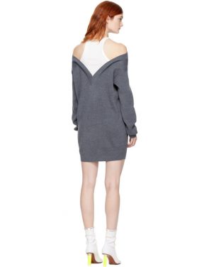 photo Grey and Off-White Bi-Layer Dress by T by Alexander Wang - Image 3