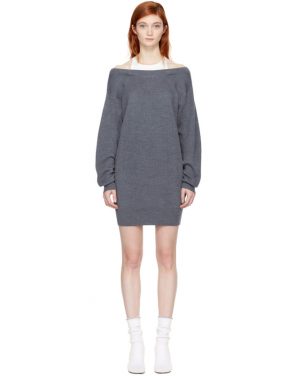 photo Grey and Off-White Bi-Layer Dress by T by Alexander Wang - Image 1